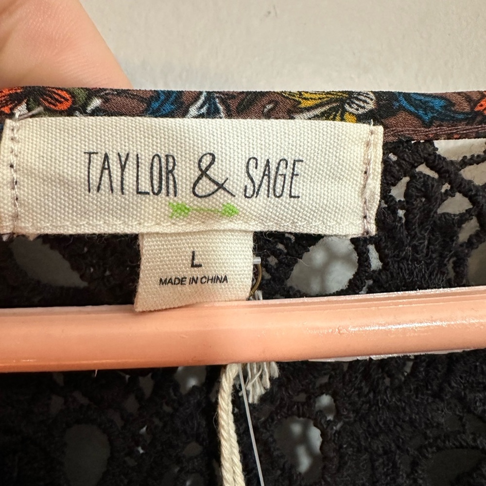 NWT Taylor & Sage Womens Floral Print Button Front Long Sleeve Dress Size Large - Picture 4 of 9